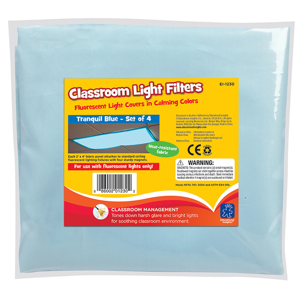 Educational Insights Classroom Light Filters, Tranquil Blue, PK4 1230